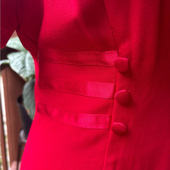 Vintage 80s John Roberts Red Fitted
Sheath Dress | Holiday Maxi Size 6 - Picture 10 of 11